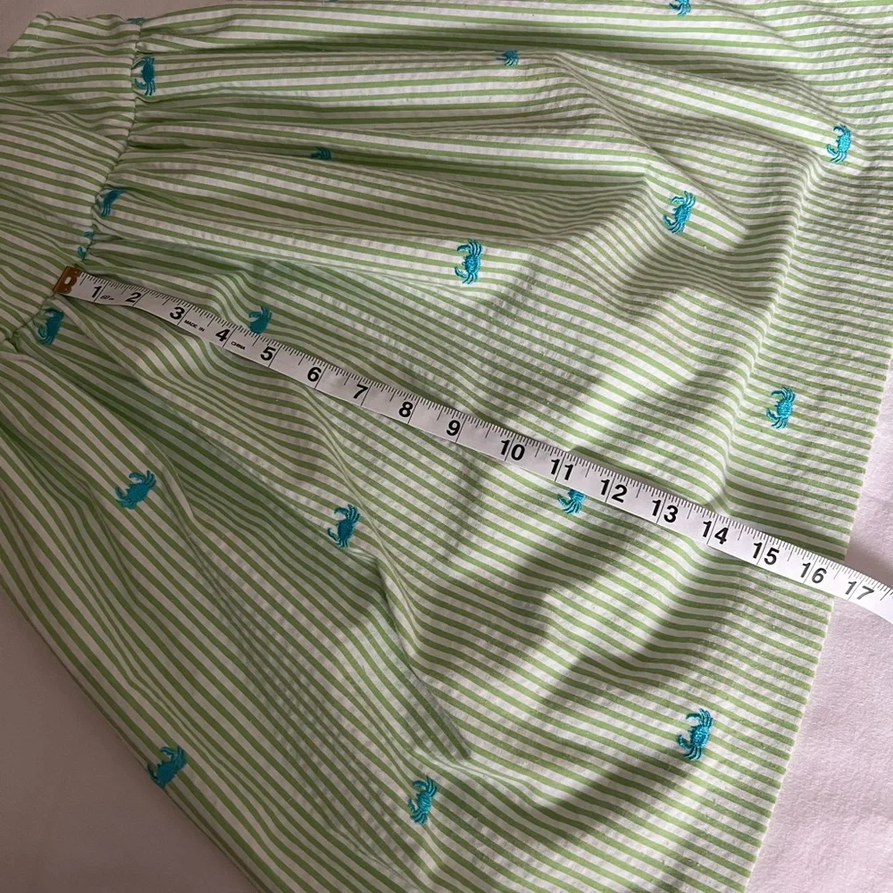 Little girls green and white sleeveless dress - Picture 4 of 8